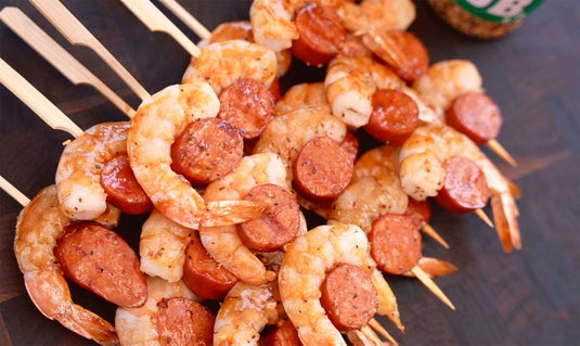 Shrimp and Sausage Skewers on a Napoleon Prestige Pro 500