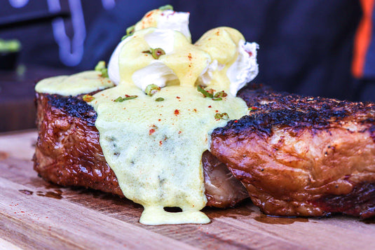 Eggs Benedict Recipe w/ Tomahawk Steak on a Big Green Egg