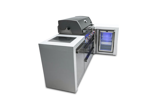 Mont Alpi 805 Deluxe Island with a 90 Degree Corner and a Fridge Cabinet