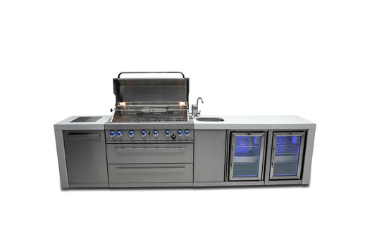 Mont Alpi 805 Deluxe Island with a Beverage Center and Fridge Cabinet
