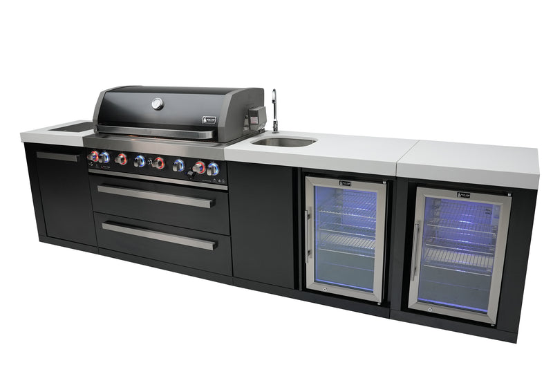 Load image into Gallery viewer, Mont Alpi 805 Black Stainless Steel Island with a Beverage Center and Fridge Cabinet
