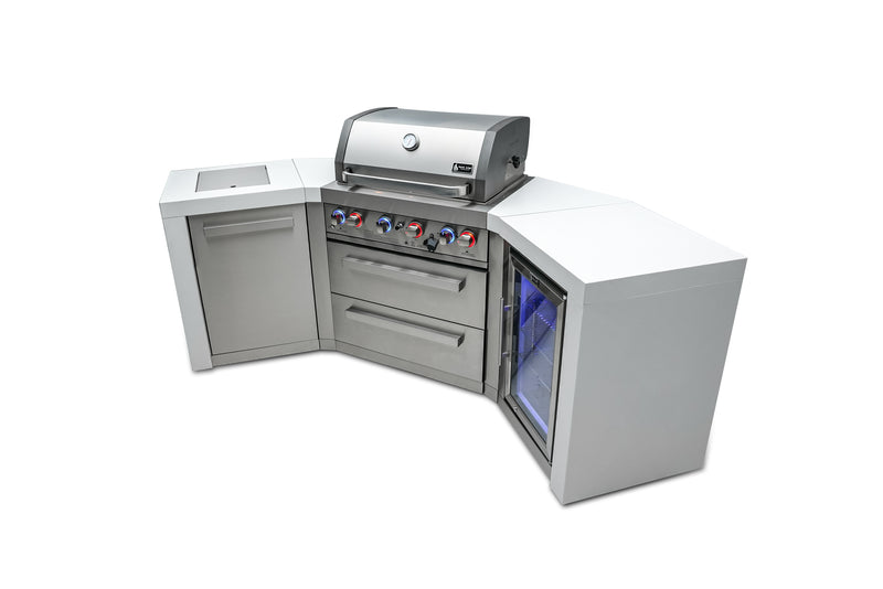 Load image into Gallery viewer, Mont Alpi 400 Deluxe Island with 45 Degree Corners and a Fridge Cabinet
