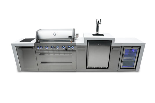 Mont Alpi 805 Deluxe Island with a Kegerator and Fridge Cabinet