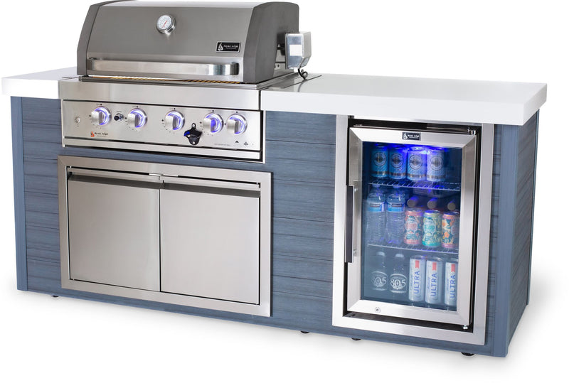 Load image into Gallery viewer, Mont Alpi 4-Burner Stainless Steel Art-wood Outdoor Island Grill
