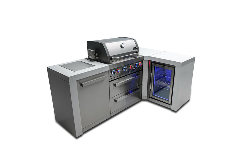 Load image into Gallery viewer, Mont Alpi 400 Deluxe Island with a 90 Degree Corner and a Fridge Cabinet
