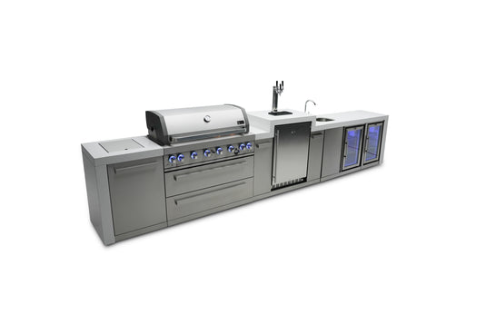 Mont Alpi 805 Deluxe Island with a Kegerator, Beverage Center and Fridge Cabinet