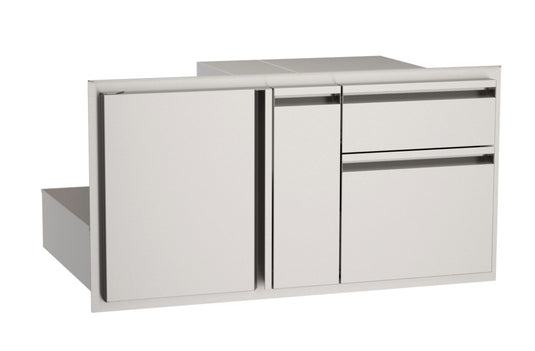 American Outdoor Grill Door with Double Drawer & Platter Storage