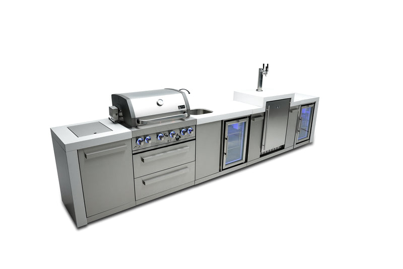 Load image into Gallery viewer, Mont Alpi 400 Deluxe Island with a Kegerator, Beverage Center and Fridge Cabinet
