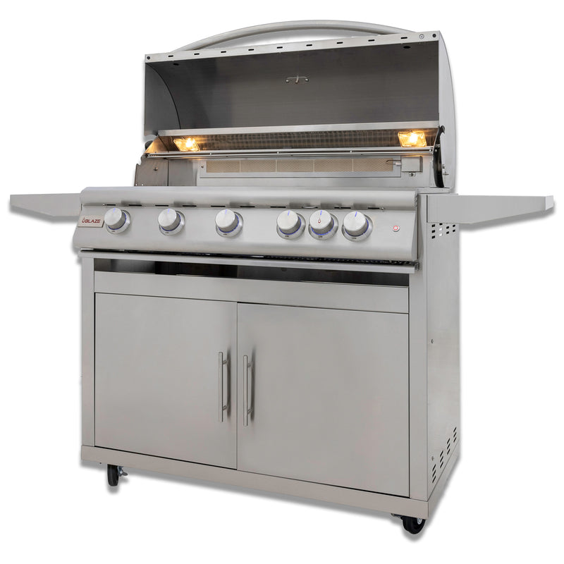 Load image into Gallery viewer, Blaze 40-Inch 5-Burner Premium LTE+ Gas Grill with Rear Burner and Built-in Lighting System

