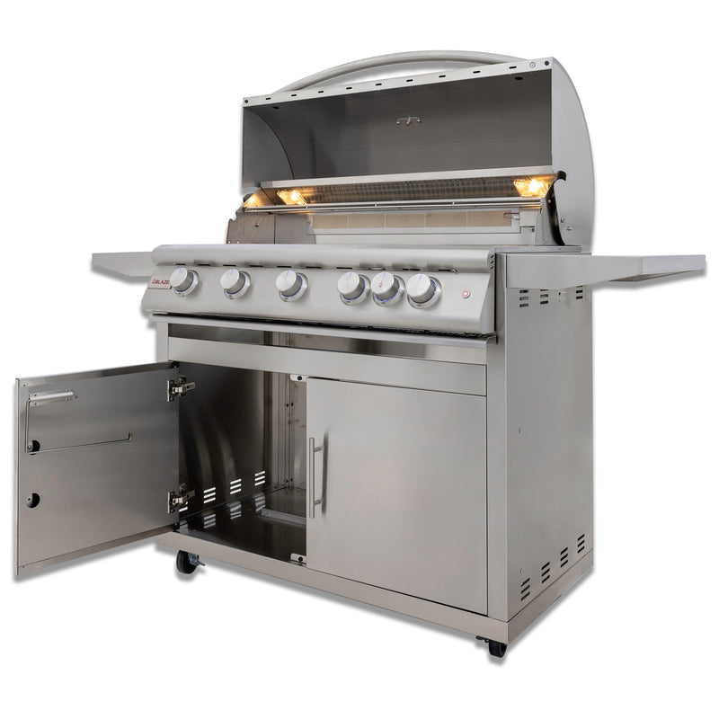 Load image into Gallery viewer, Blaze 40-Inch 5-Burner Premium LTE+ Gas Grill with Rear Burner and Built-in Lighting System
