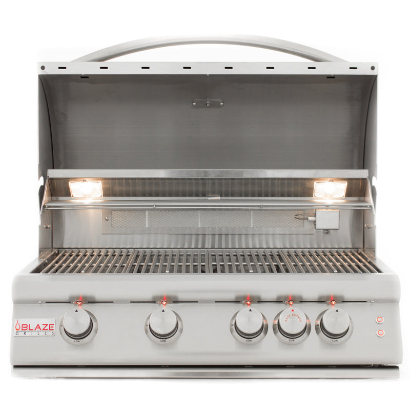 Load image into Gallery viewer, Blaze 32-Inch 4-Burner LTE Gas Grill with Rear Burner and Built-in Lighting System
