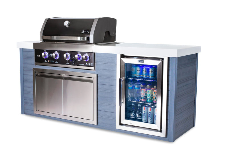 Load image into Gallery viewer, Mont Alpi 4-Burner Black Stainless Steel Art-wood Outdoor Island Grill
