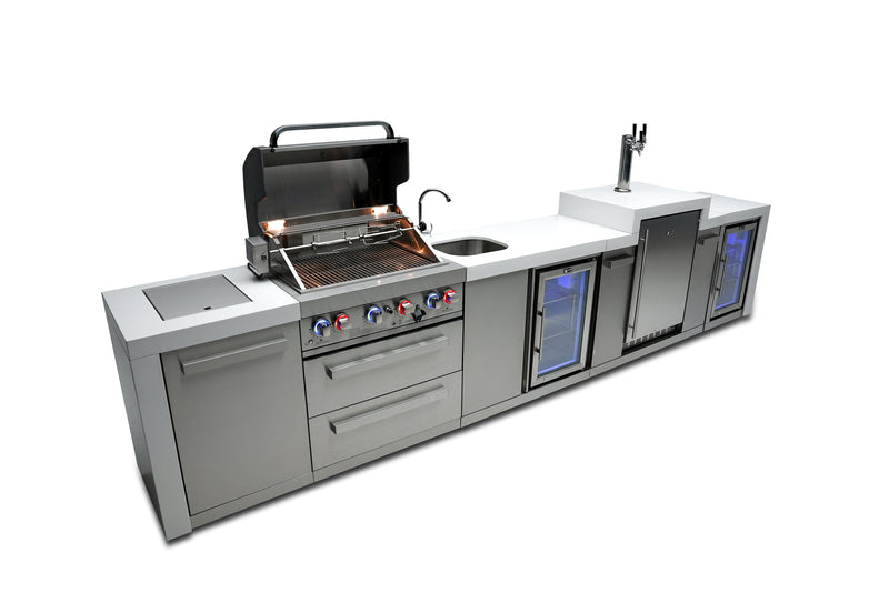 Load image into Gallery viewer, Mont Alpi 400 Deluxe Island with a Kegerator, Beverage Center and Fridge Cabinet
