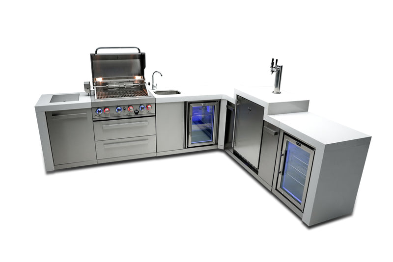Load image into Gallery viewer, Mont Alpi 400 Deluxe Island with a 90 Degree Corner, Kegerator, Beverage Center and Fridge Cabinet
