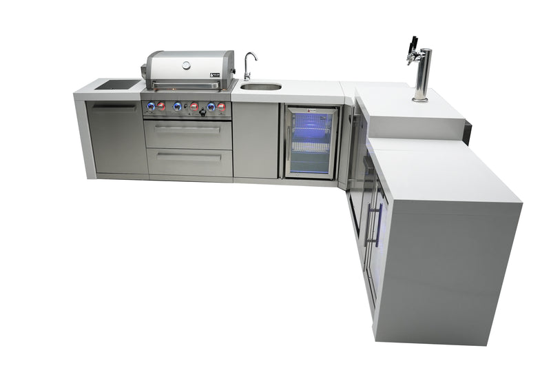 Load image into Gallery viewer, Mont Alpi 400 Deluxe Island with a 90 Degree Corner, Kegerator, Beverage Center and Fridge Cabinet
