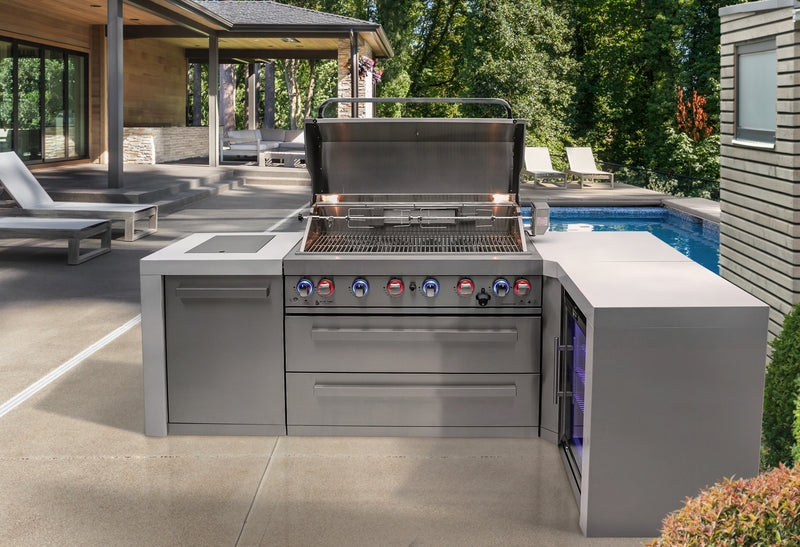 Load image into Gallery viewer, Mont Alpi 805 Deluxe Island with a 90 Degree Corner and a Fridge Cabinet
