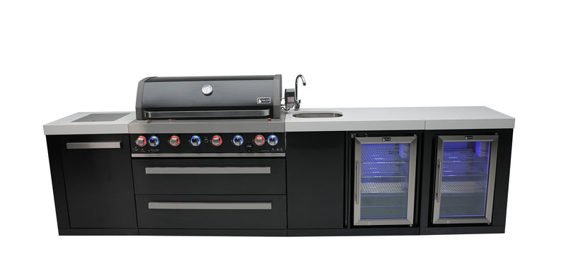 Load image into Gallery viewer, Mont Alpi 805 Black Stainless Steel Island with a Beverage Center and Fridge Cabinet
