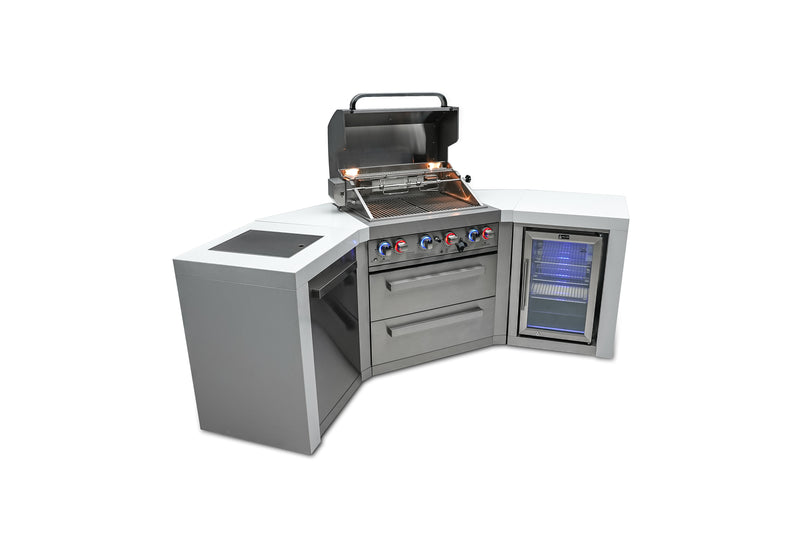 Load image into Gallery viewer, Mont Alpi 400 Deluxe Island with 45 Degree Corners and a Fridge Cabinet
