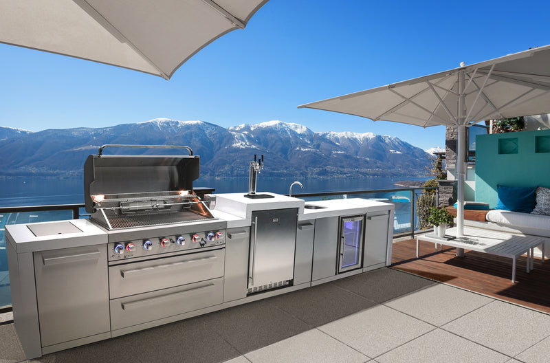 Load image into Gallery viewer, Mont Alpi 805 Deluxe Island with a Kegerator and a Beverage Center
