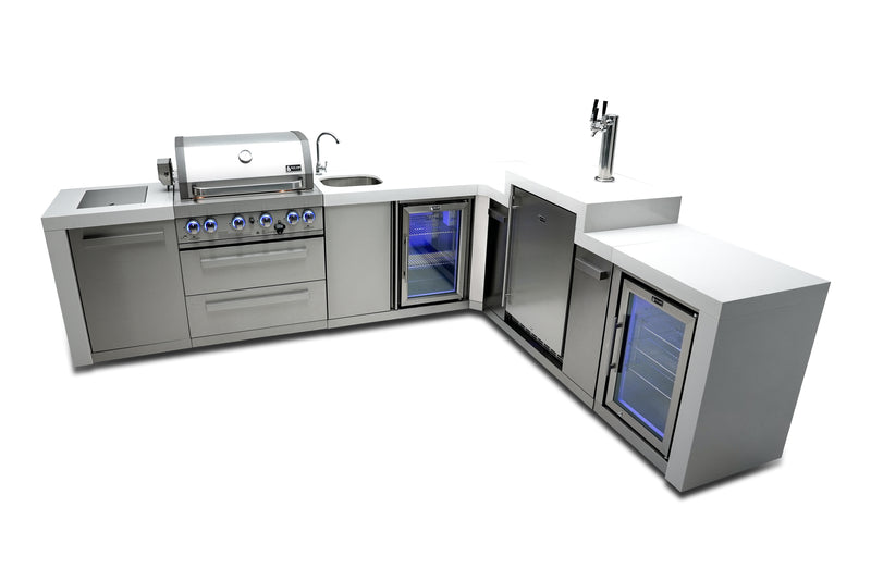 Load image into Gallery viewer, Mont Alpi 400 Deluxe Island with a 90 Degree Corner, Kegerator, Beverage Center and Fridge Cabinet
