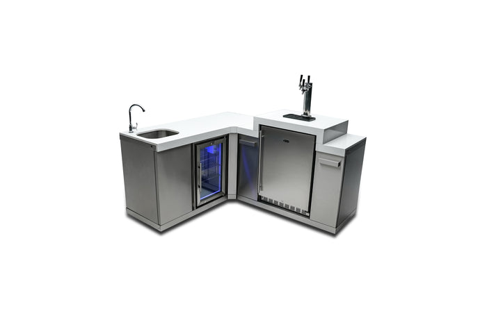 Mont Alpi Beverage Center with 90 Degree Corner and Kegerator