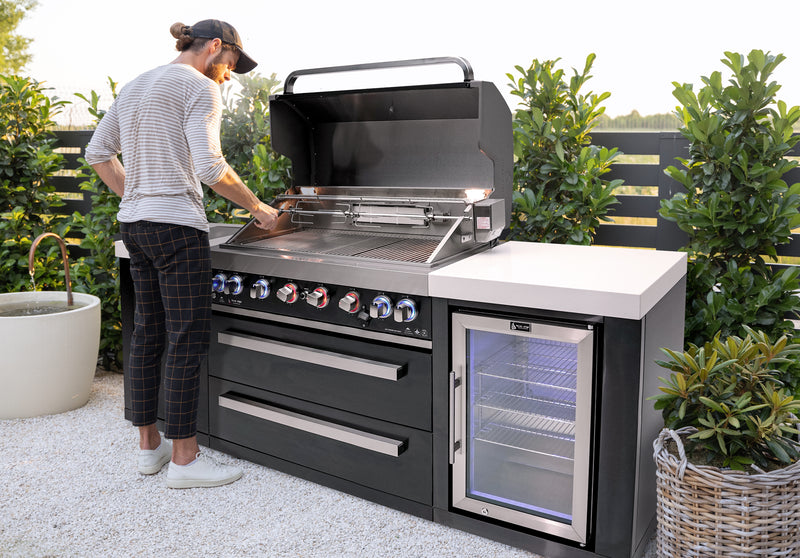 Load image into Gallery viewer, Mont Alpi 805 Black Stainless Steel Island with a Fridge Cabinet
