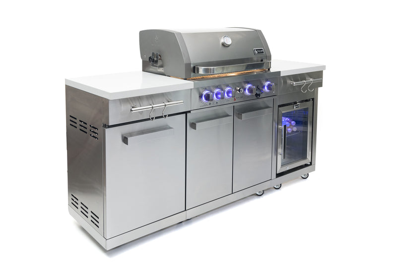 Load image into Gallery viewer, Mont Alpi 957 Island with compact refrigerator in black stainless steel
