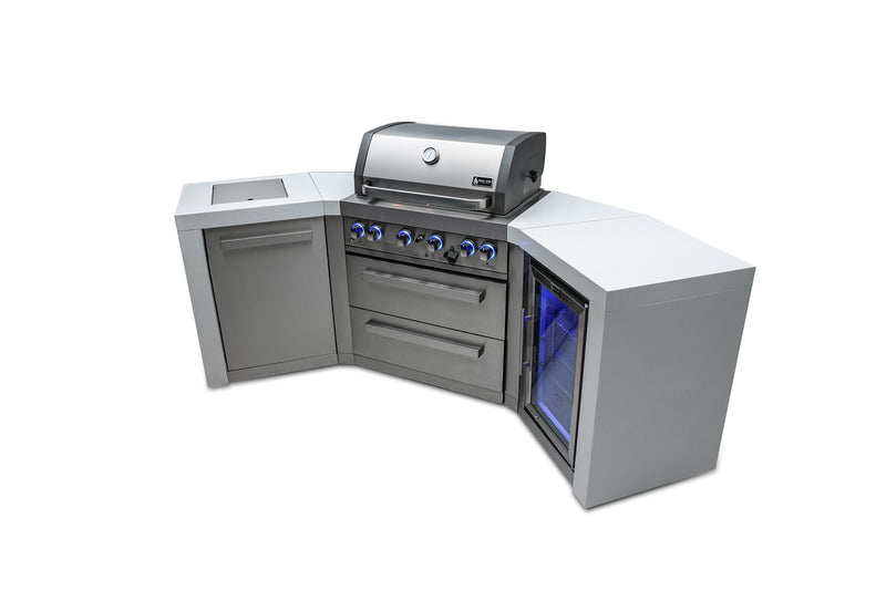 Load image into Gallery viewer, Mont Alpi 400 Deluxe Island with 45 Degree Corners and a Fridge Cabinet
