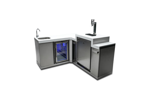 Mont Alpi Beverage Center with 90 Degree Corner and Kegerator