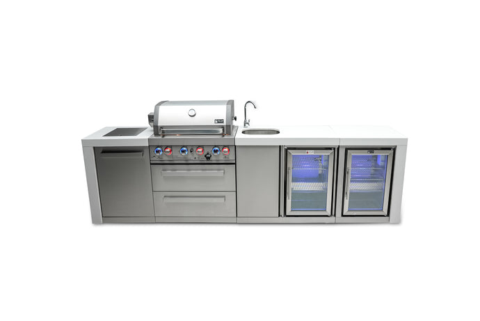 Mont Alpi 400 Deluxe Island with a Beverage Center and Fridge Cabinet