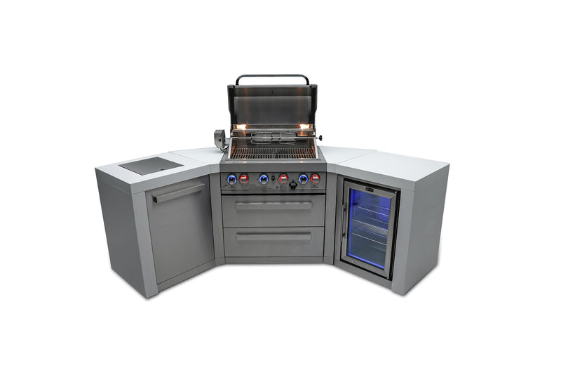 Load image into Gallery viewer, Mont Alpi 400 Deluxe Island with 45 Degree Corners and a Fridge Cabinet
