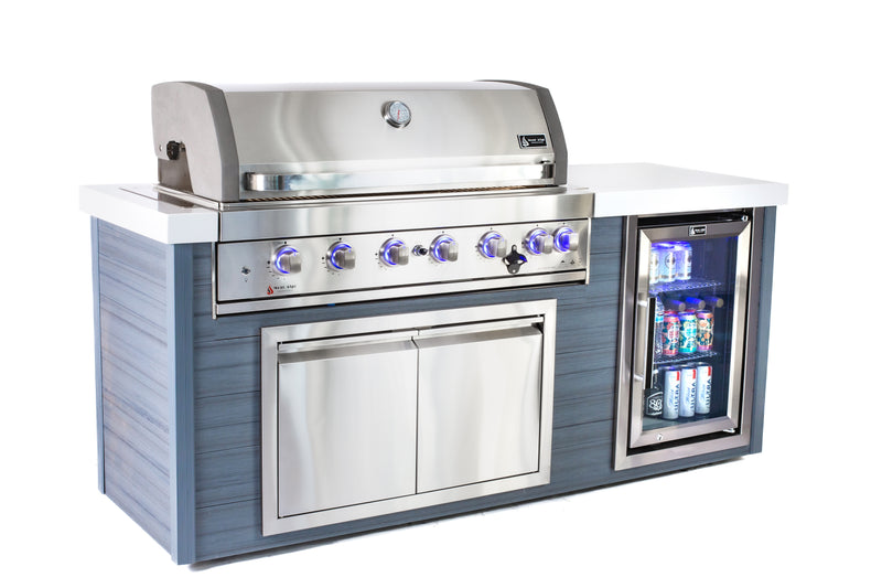 Load image into Gallery viewer, Mont Alpi 6-Burner Stainless Steel Art-wood Outdoor Island Grill
