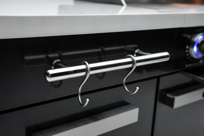 Load image into Gallery viewer, Mont Alpi 957 Island with compact refrigerator in black stainless steel
