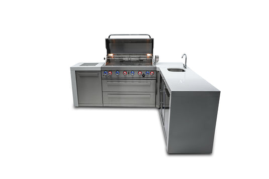 Mont Alpi 805 Deluxe Island with a 90 Degree Corner and Beverage Center