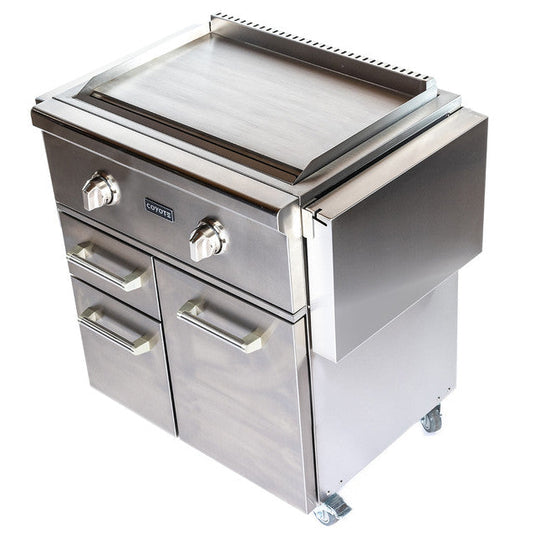 Coyote 30" Flat Top Grill with Cart - C1FTG30+C1FTCART