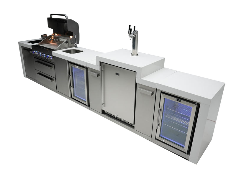 Load image into Gallery viewer, Mont Alpi 400 Deluxe Island with a Kegerator, Beverage Center and Fridge Cabinet
