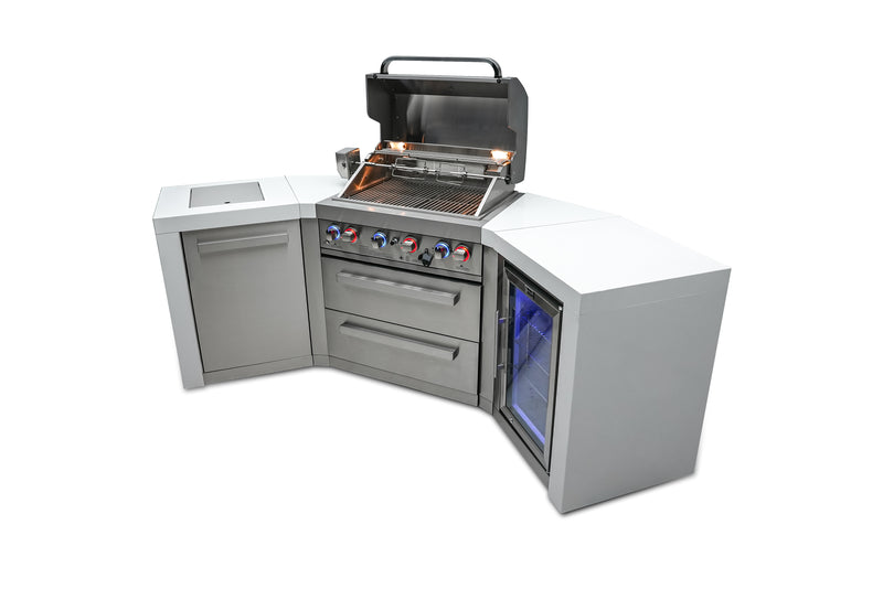 Load image into Gallery viewer, Mont Alpi 400 Deluxe Island with 45 Degree Corners and a Fridge Cabinet
