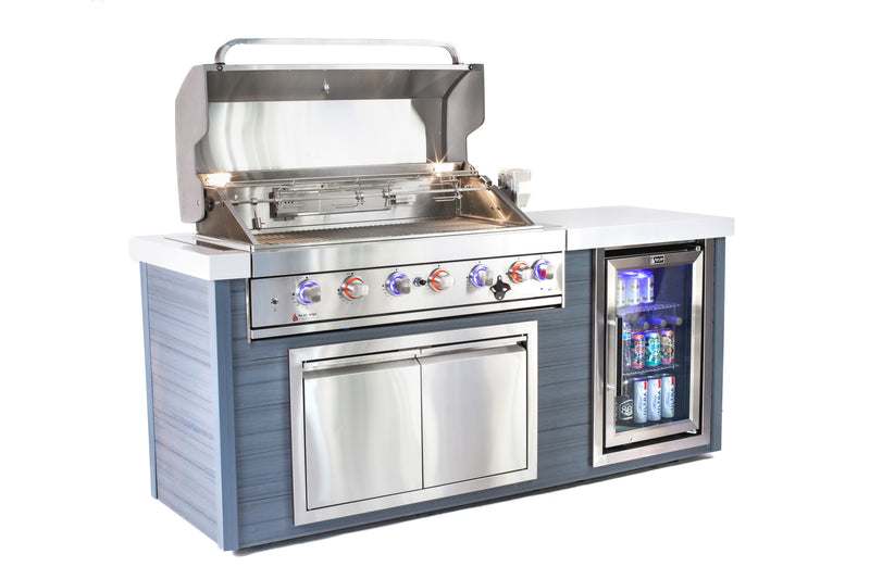 Load image into Gallery viewer, Mont Alpi 6-Burner Stainless Steel Art-wood Outdoor Island Grill

