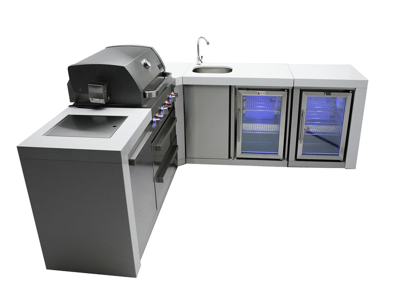 Load image into Gallery viewer, Mont Alpi 400 Deluxe Island with a 90 Degree Corner, Beverage center and Fridge Cabinet
