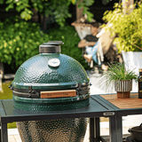 Large Big Green Egg in Modular Nest with Expansion and 3 Acacia Large Big Green Egg in Modular Nest with Expansion and 3 Acacia