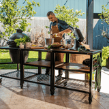 Load image into Gallery viewer, Large Big Green Egg in Modular Nest with Expansion and 3 Acacia Inserts Package

