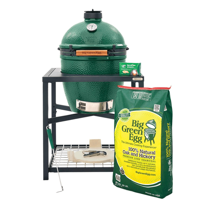 Load image into Gallery viewer, XL Big Green Egg in Modular Nest with Expansion and 3 Acacia Inserts Package
