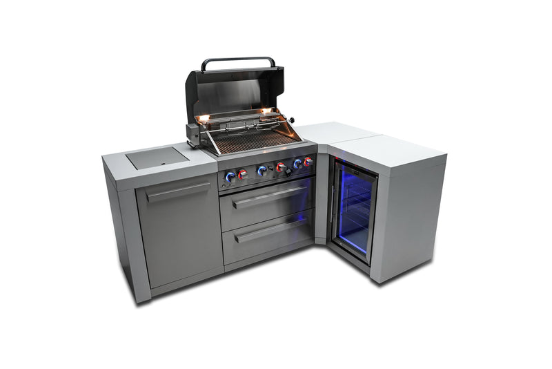 Load image into Gallery viewer, Mont Alpi 400 Deluxe Island with a 90 Degree Corner and a Fridge Cabinet
