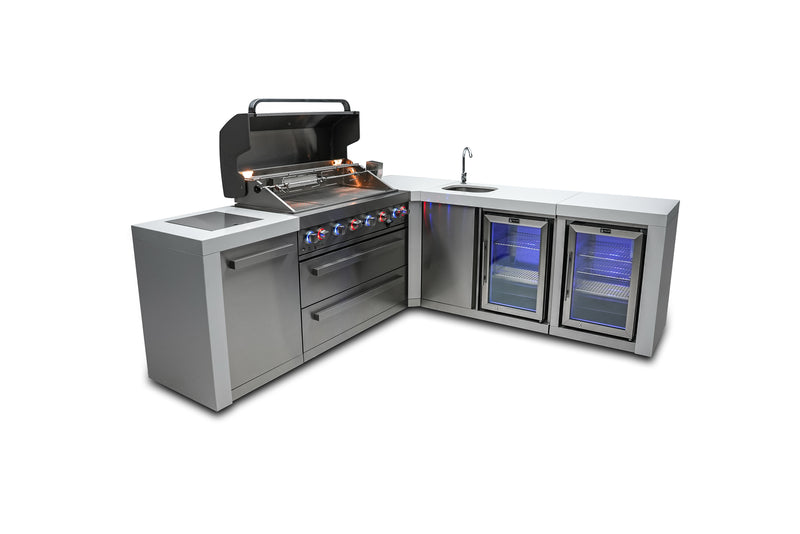 Load image into Gallery viewer, Mont Alpi 805 Deluxe Island with a 90 Degree Corner, Beverage center and Fridge Cabinet

