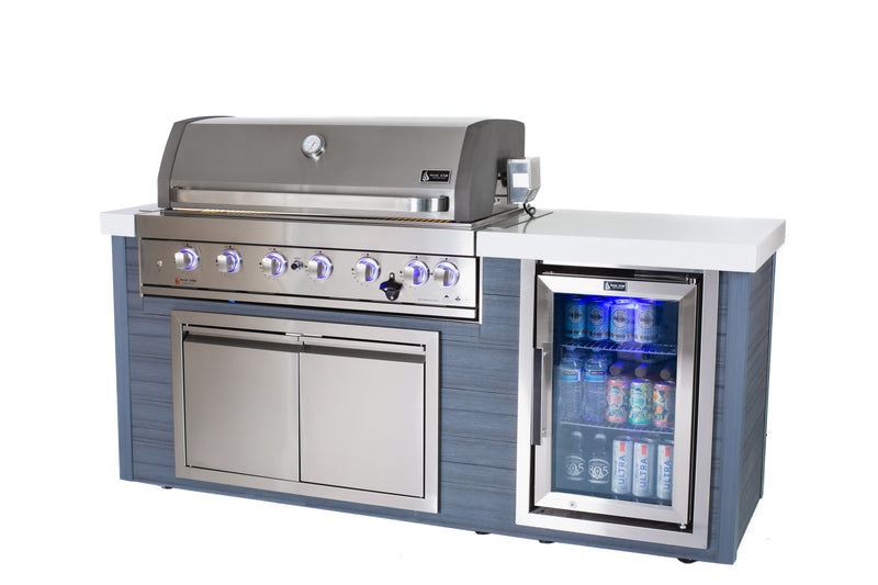 Load image into Gallery viewer, Mont Alpi 6-Burner Stainless Steel Art-wood Outdoor Island Grill
