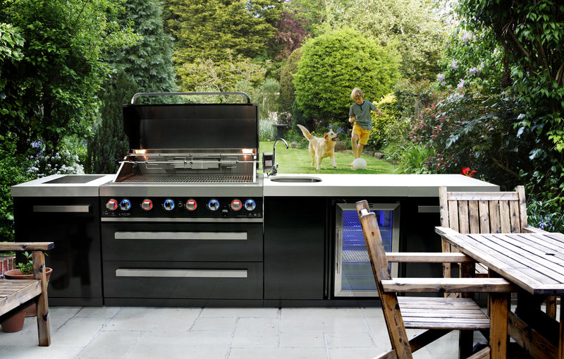 Load image into Gallery viewer, Mont Alpi 805 Black Stainless Steel Island with a Beverage center
