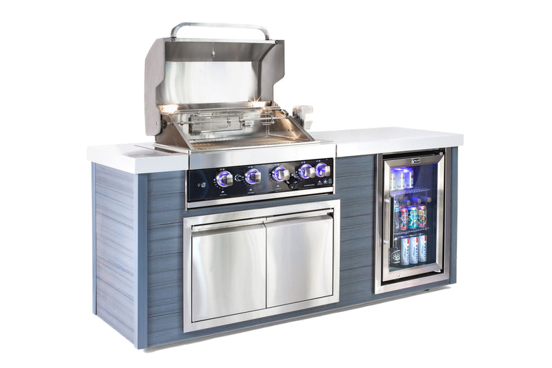 Load image into Gallery viewer, Mont Alpi 4-Burner Black Stainless Steel Art-wood Outdoor Island Grill

