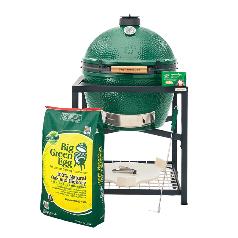 Load image into Gallery viewer, XL Big Green Egg in Modular Nest with Expansion and 3 Acacia Inserts Package
