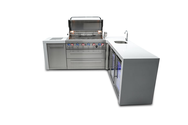 Load image into Gallery viewer, Mont Alpi 805 Deluxe Island with a 90 Degree Corner, Beverage center and Fridge Cabinet
