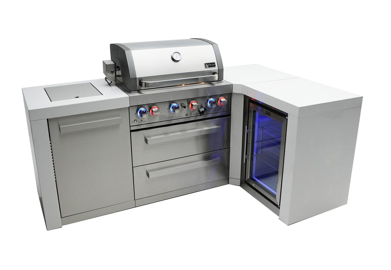 Load image into Gallery viewer, Mont Alpi 400 Deluxe Island with a 90 Degree Corner and a Fridge Cabinet
